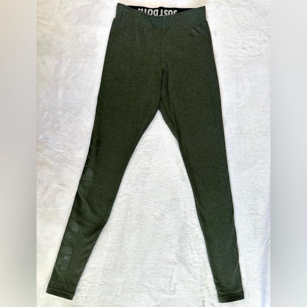 Nike JUST DO IT. Army Green Skinny Leggings, Workout / Gym Pants, Size XS